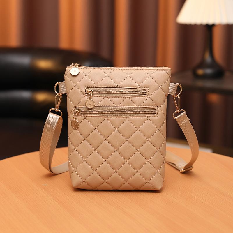 Simple diamond square bag autumn and winter new fashion women's messenger mobile phone change bag bucket bag women