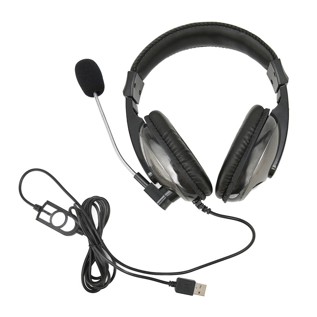 USB Gaming Headset Wire Control Adjustable Volume Gaming Headset with Microphone for PC Laptop for P