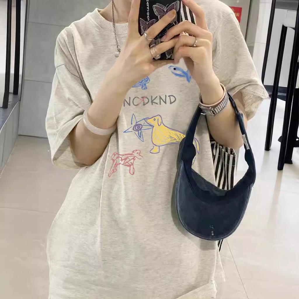 Plus Size Gray Short-Sleeve T-Shirt for Women - Summer Design, Loose Fit