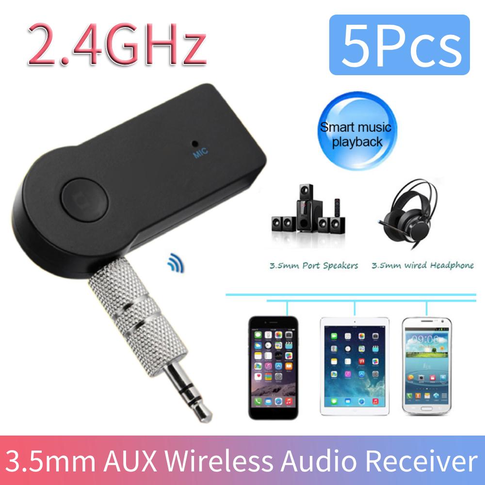 5Pcs 3.5mm Jack AUX Wireless Bluetooth-compatible3.0 Hands-free Call Adapter Car Audio Stereo Music Receiver Transmitter for Car