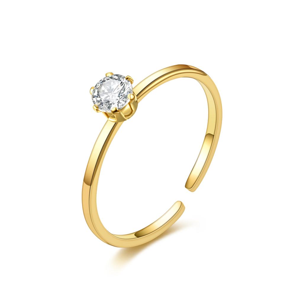 Light luxury style, open zircon titanium steel ring, non-fading temperament women's ring hand jewelry