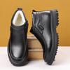 Autumn and winter new first-layer cowhide men's British retro high-top shoes with velvet warm platform casual leather boots tooling shoes