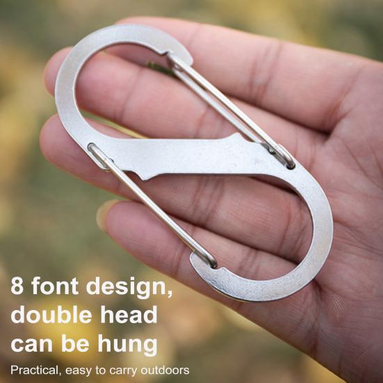S-Shaped Aluminum Alloy Hanging Buckle Small Carabiner Clip Anti Theft Double Snap Hook Mini Locking Carabiner