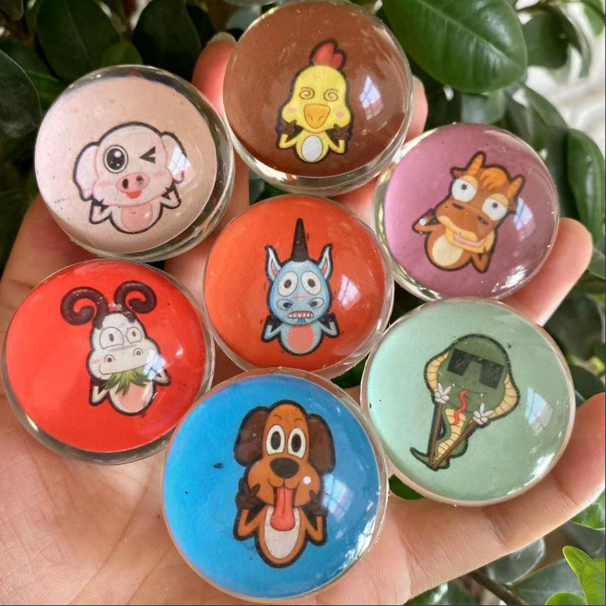 Elastic Cartoon Rubber Bouncing Balls, Extra Large, 50-Pack for Capsule Toy Machines