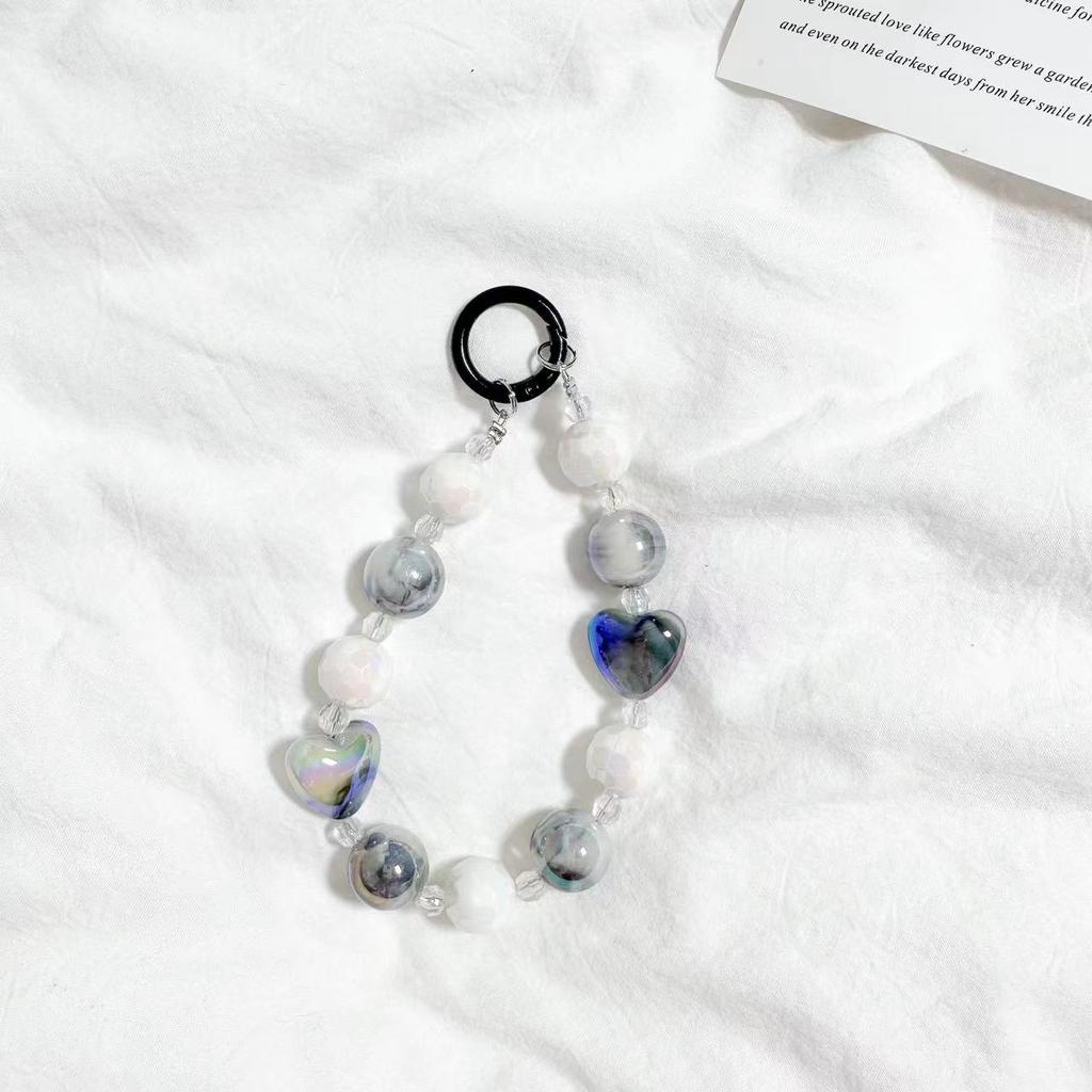 Color love beaded mobile phone chain personalized pendant bracelet bracelet anti-lost wrist strap pendant pendant advanced sense