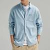 Spring and Summer Denim Shirts for Men Daily Casual Shirts Pure Cotton Lapel Collar Long Sleeve Men Shirt with Pocket Korean Fashion Men Tops