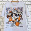 Vintage 1993 Looney Tunes T Shirt Syracuse Unuversity Buggs Bunny Taz Devi Wile Coyote Orangemen Basketball Team Tee T-Shirt Mens Kids