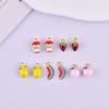 10Pcs 3D Style Fruit Lemon Beach Strawberry Avocado Enamel Metal Charms Pendant For Diy Earring Keychain Jewelry Making