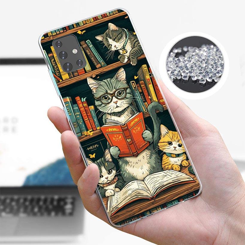Read Books illustration Reading Phone Case For Samsung Galaxy A12 A52S A42 A32 A22 A51 A50 Note 20 Ultra 10 S10 Plus A71 A70 A31