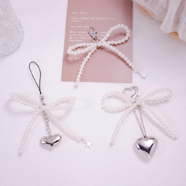 Eye Catching Bowknot Mobile Phone Lanyard Flower Embellishment Keychain Keyring