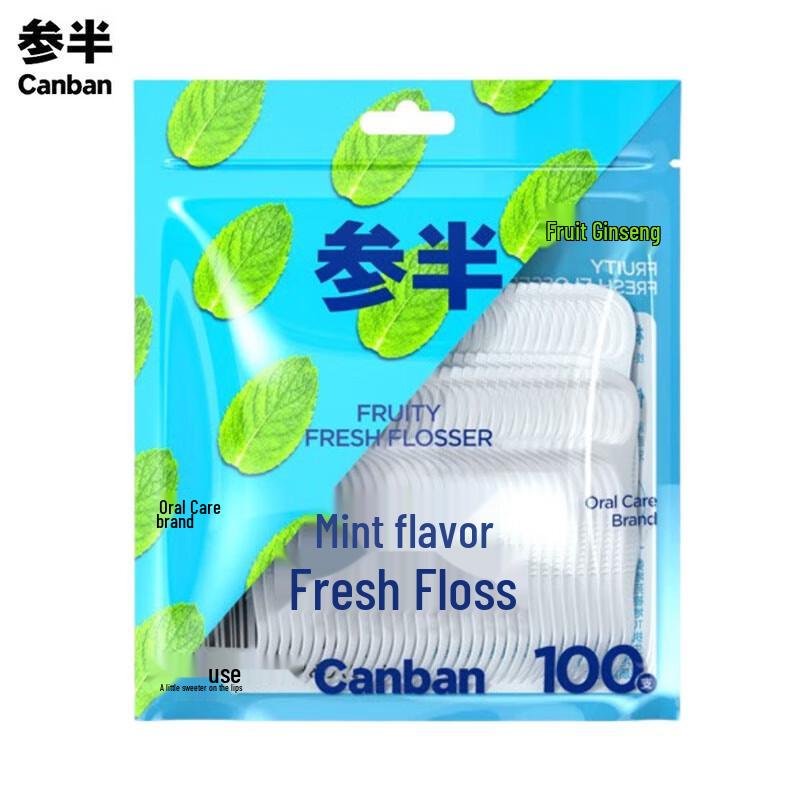 

Can Ban Mint Fruit Dental Floss Picks, 100 Count