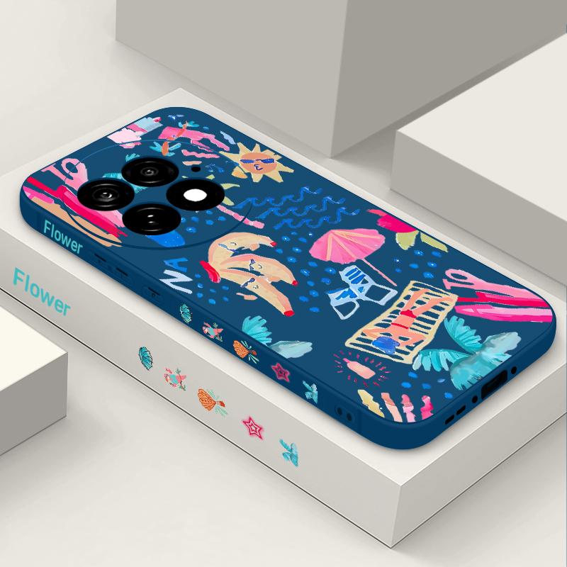 Case For OnePlus 15 13 13T 12 Cartoon Vacation Painting Shockproof Bumper Soft Silicone Cover For Oneplus Nord 5 13R 12R 11R 5G