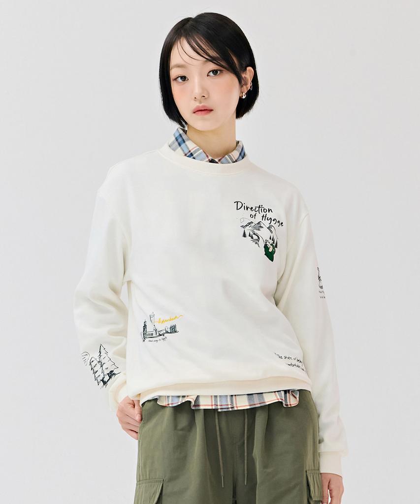 CHASECULT Unisex All-Over Graphic Sweatshirt - Ivory