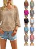 Women's Trendy Casual Breathable Hollow Loose Sweater - Short Sleeve, Quick Dry, Comfortable Summer Cover-up