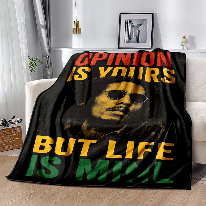 Bob Marley Album Blanket Reggae Music Jamaican Style Soft Flannel Blanket Home Sofa Bed Cover Warm Travel Christmas Gift Blanket