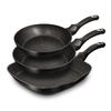 Set Of 3 Granite Pans Berlinger Haus Bh-6157 Black Silver