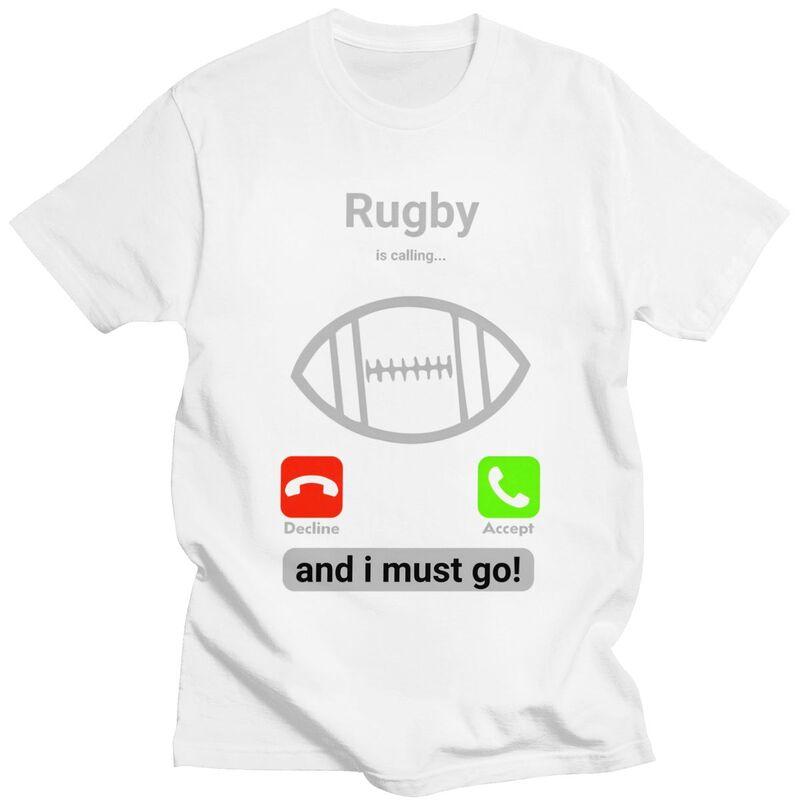 Rugby Is Calling And I Must Go T Shirt Men Short Sleeves 100 Cotton Tshirt Casual Player Quotes Tee Tops Fashion Tshirt