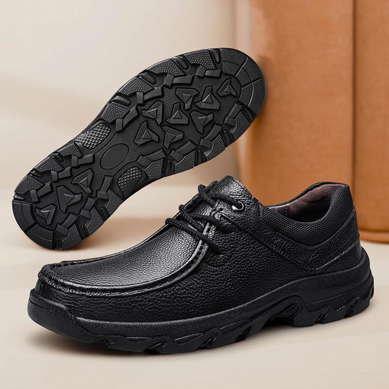 Fashion Hot Sale Men Genuine Leather Casual Shoes Soft Sole Hiking Shoes Lace-up Luxury Brand Sneakers Lightweight Male Treking Footwear