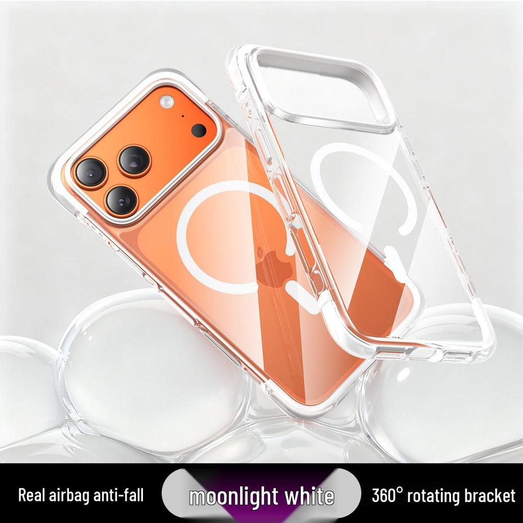 iPhone 17 Pro Max Color-Block Airbag Transparent Magnetic Case - New Anti-Fall Protective Cover
