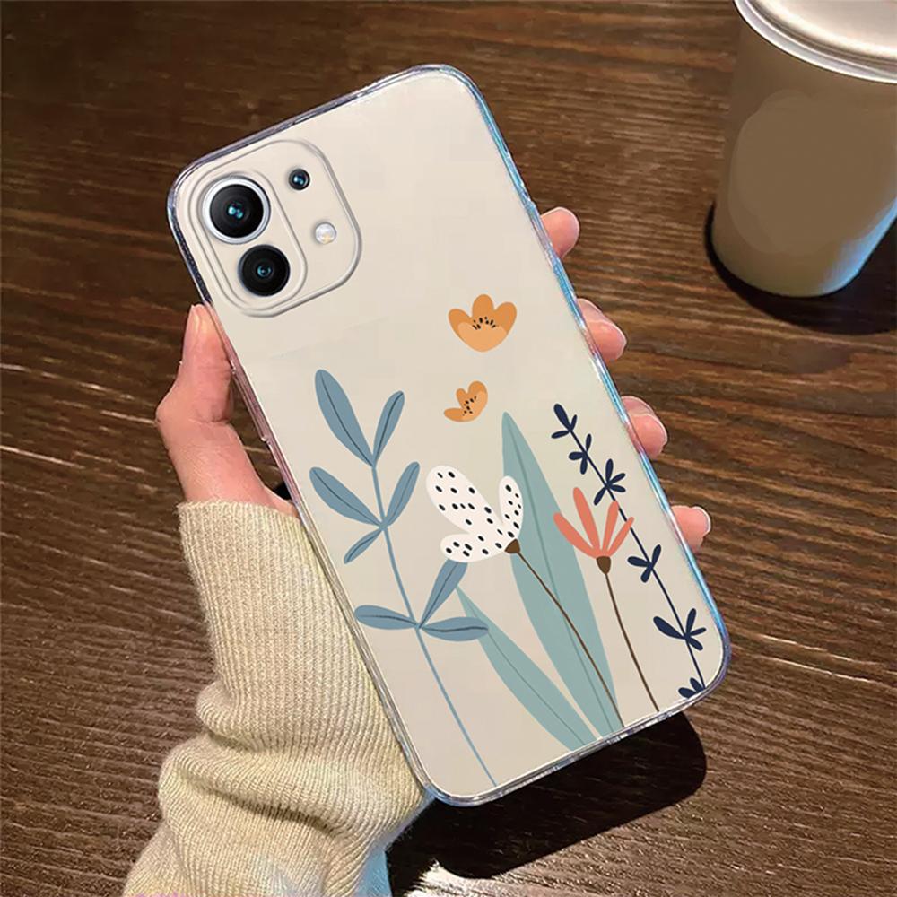 Rose Flower Phone Case Transparent Clear For Xiaomi 13T 14T 15T 11T 12T 10T 13 14 11 12 Lite Oil Painting Women Silicone Cover