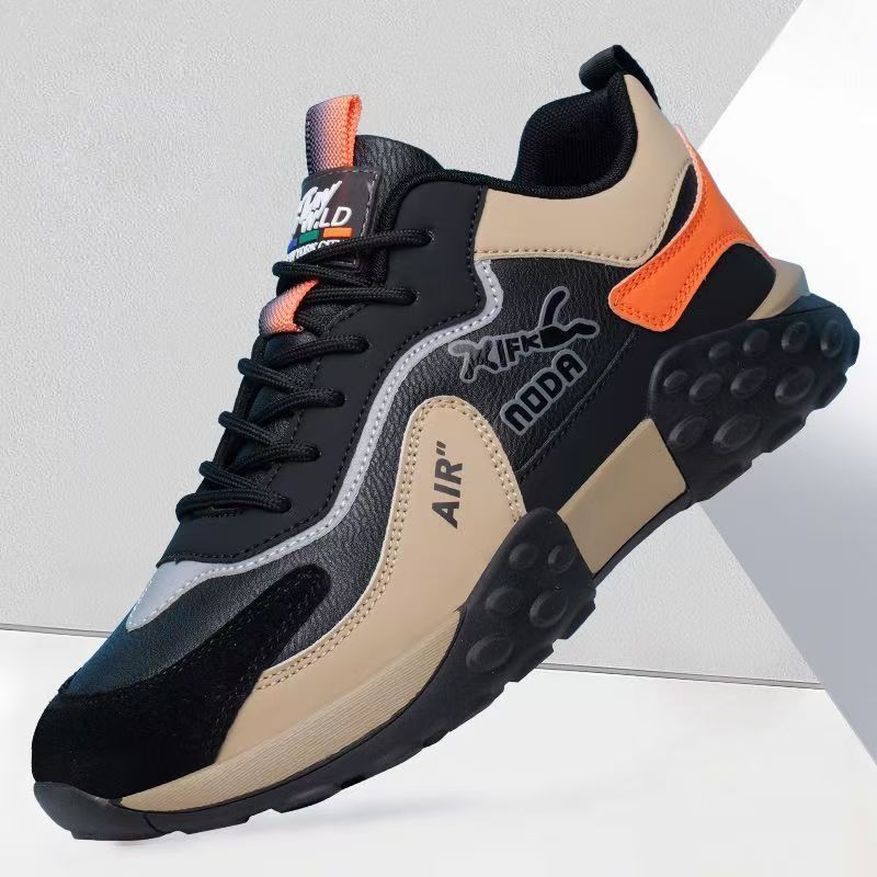 Men's shoes autumn new sports shoes outdoor running comfortable trend versatile dad shoes light and warm