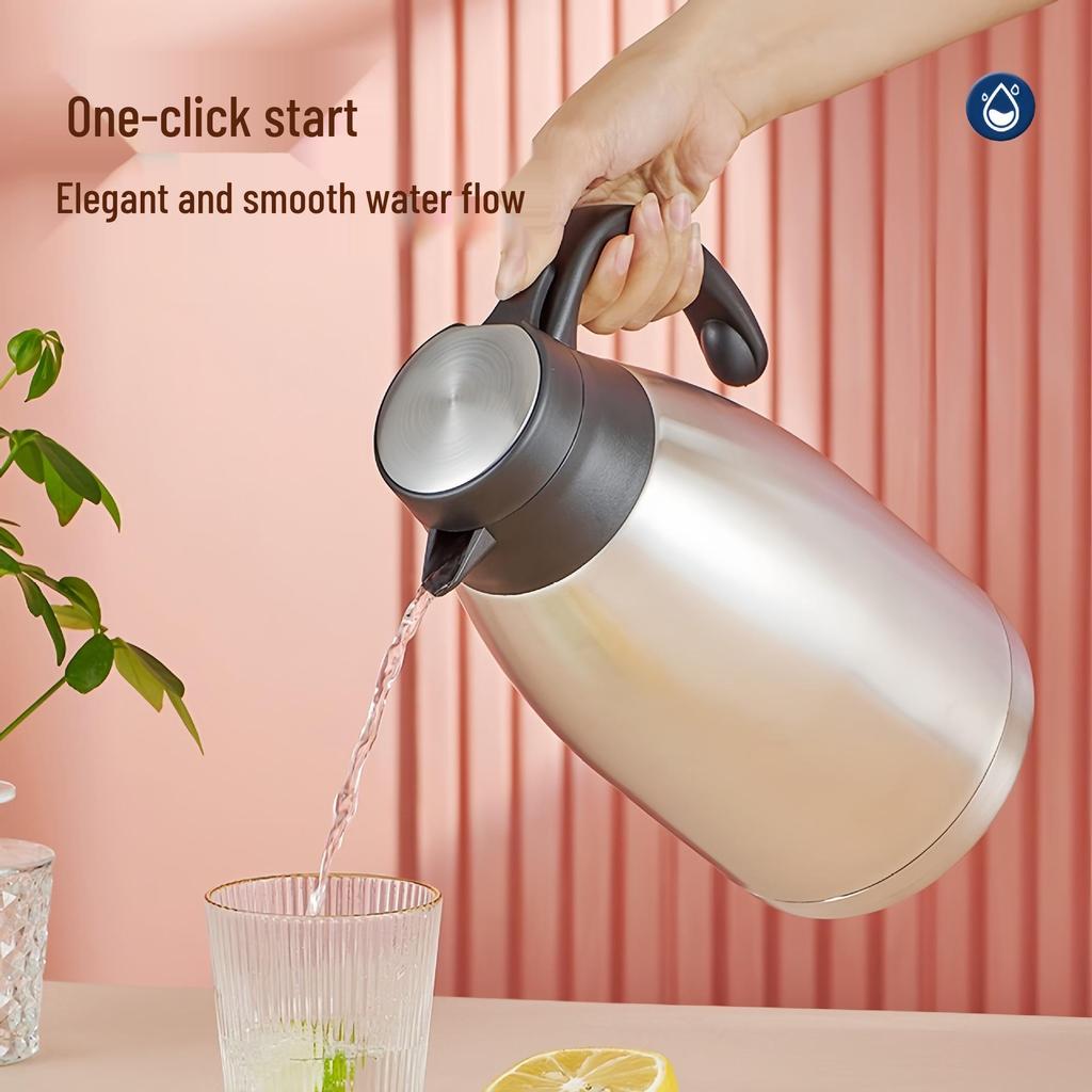 Elegant Eagle Spout Stainless Steel Double-Layer Vacuum Thermos Flask, Large Capacity Household Hot Water Bottle