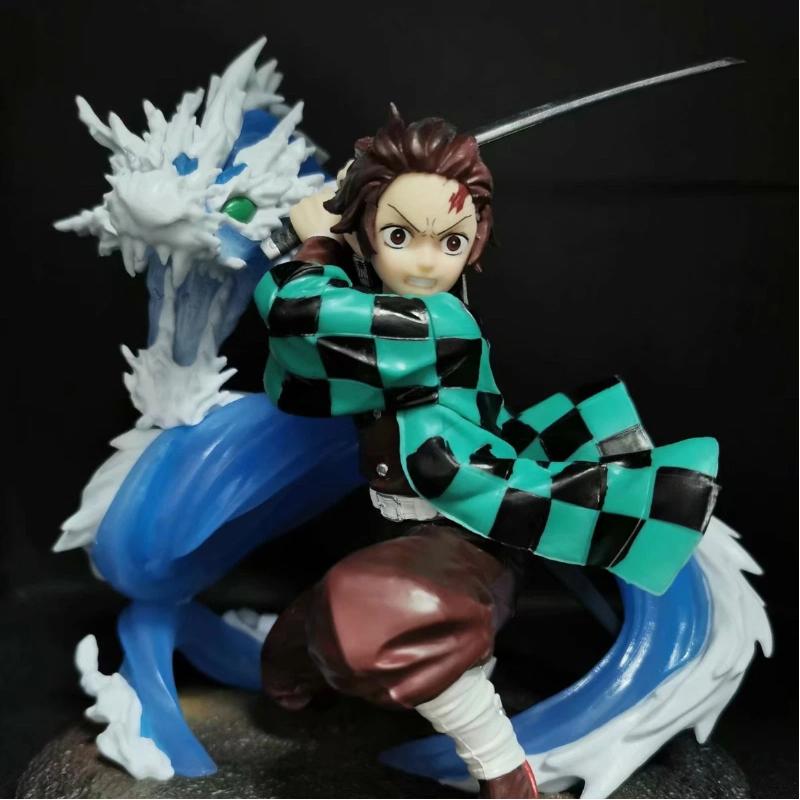 20cm Demon Slayer Tanjiro Gk Figure Water Dragon Style Action Statue Anime Collectible Model Toy Desk Decor Anime Fan Gift