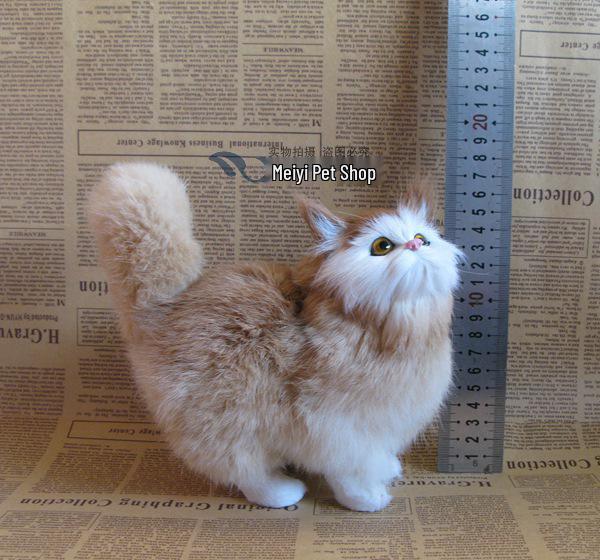 Creative Persian Cat Simulation Ornaments - Grey & Black Fur Home Decor