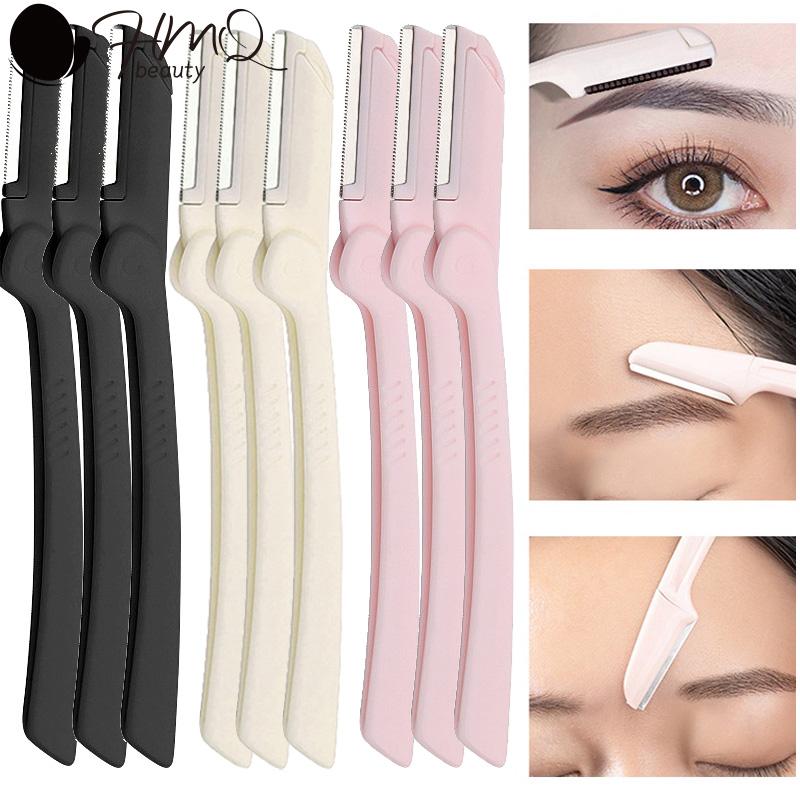 5/3pcs Ladies Face Shaver Eyebrow Trimmer Portable Face Razor Eye Brow Blades Shaping Scissors Hair Removal Beauty Tools