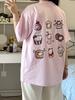 2026 Summer HelloKitty Cartoon Graphic Tee Casual Short Sleeve Cotton Tops for Adults Kids Lovely Kawaii Streetwear Style
