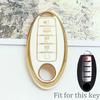 For Nissan Leaf Micra Qashqai J11 J10 X Trail T32 Versa Note Patrol Key Fob Cover 5 Buttons TPU Car Key Case Cover Accessories