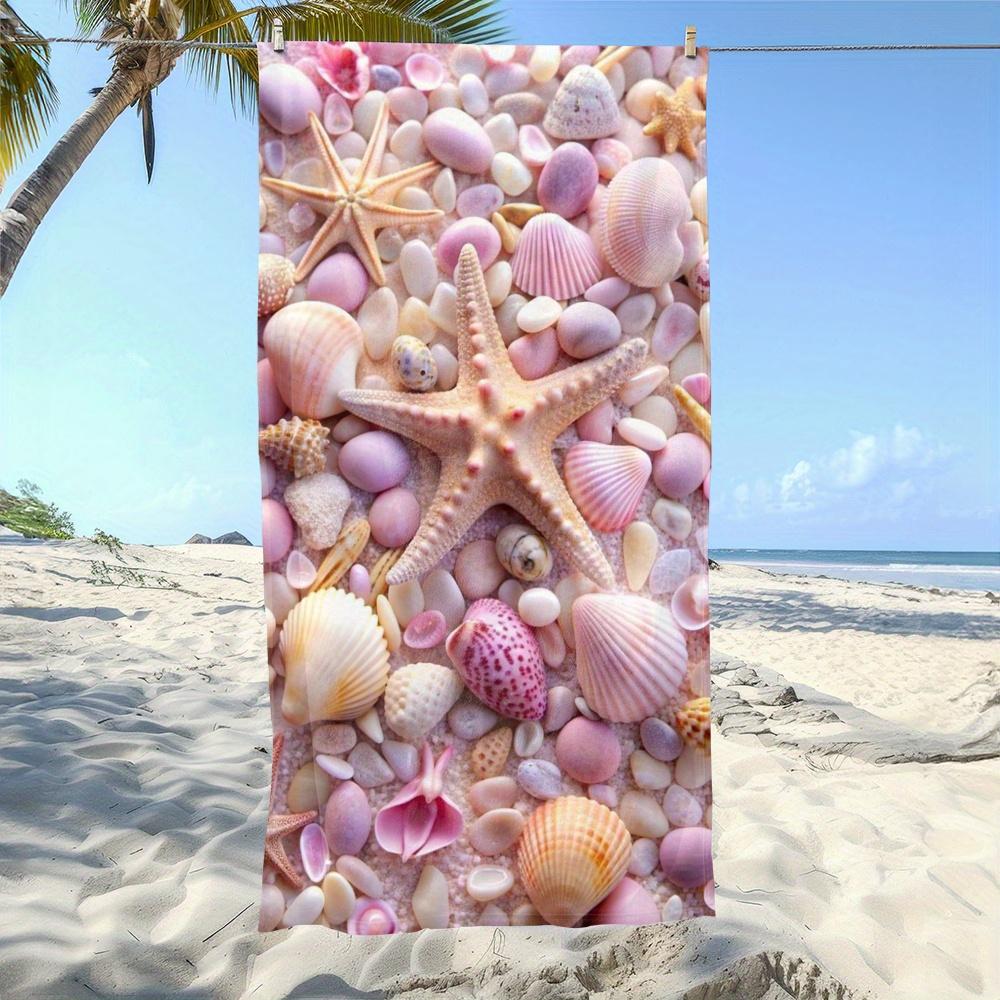 

Shells Starfish Beach Towel, Perfect for Summer Beach Fun Relaxation Hand Towel W30*H60(CM)