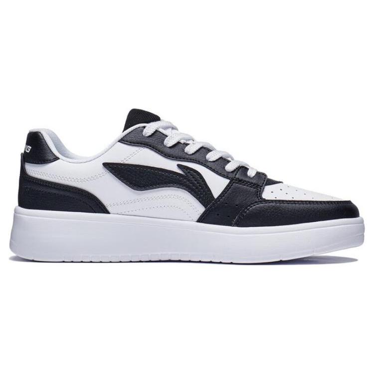New LiNing Acer Truncatum Slip Resistant Cushioning Wear Resistant Low Top Skateboard Shoes Men's White Black AGCT339-5