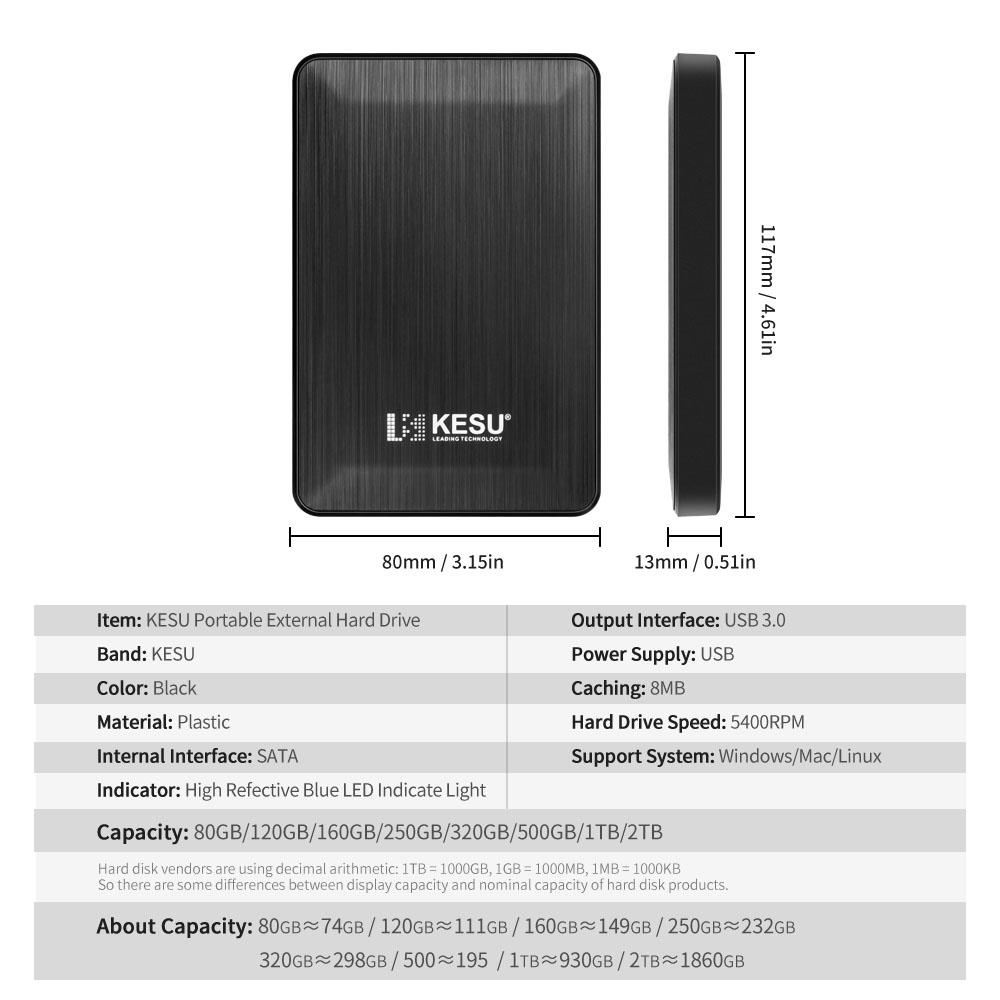 2 5 Inch External Hard Drive Disk USB3 0 HDD Storage For PC Mac Xbox