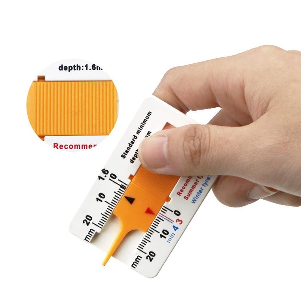 4Pcs Plastic Tire Tread Depth Gauge Plastic Portable Measuring Tread Depth Gauge Digital for Motorcycle Vehicle Car 0-20 Mm