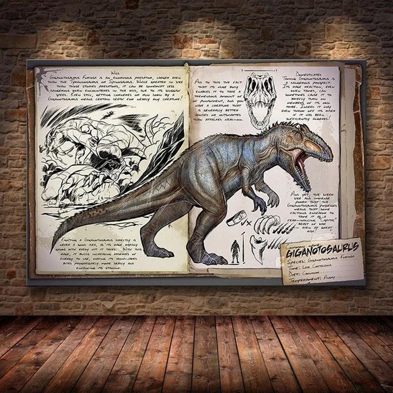 Modułowy Płócienny Ark Survival Evolved Obrazy Malarstwo Gra Survivalowa Wystrój Domu Druk Plakat Dinozaura Salon Nowoczesna Sztuka Ścienna