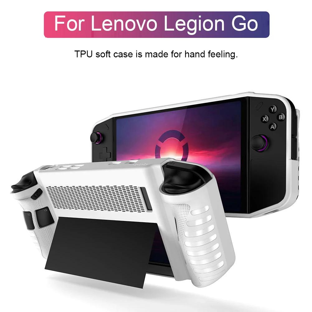 For Lenovo Legion Go Protective Cover Game Console TPU Case with Stand Soft Full Body Skin Screen Protector Tempered Film Set
