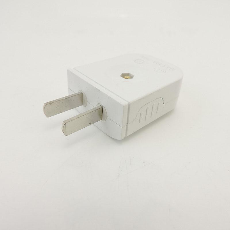 5pcs US AU Plug 2 Flat Pin DIY Replacement Rewireable Wall Power Plug Adapter AC 100V 220v 250V 10A White Color