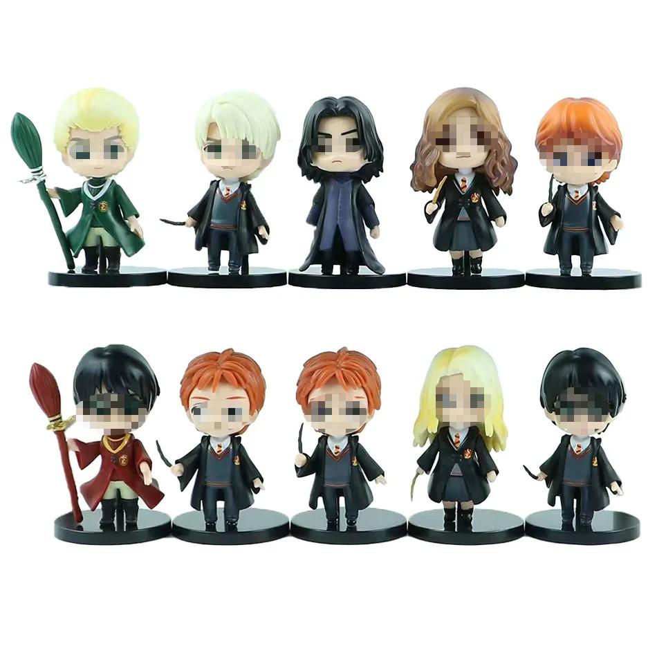 Harrry Q Style 7-9cm PVC Vinyl Figures Collection - 3pcs/10pcs including Hermione Ron Hedwig Collectible Car Model Dolls for Cake