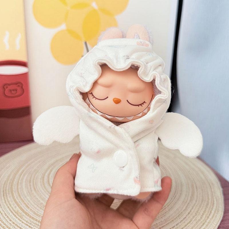 

Ангел для кук Labubu Набор одежды Шляпа 17 см Одежда Обувь Кукла DIY Аксессуары Тренировка Сидящая Вечеринка Игры Игрушки Подарки No Dolls белый