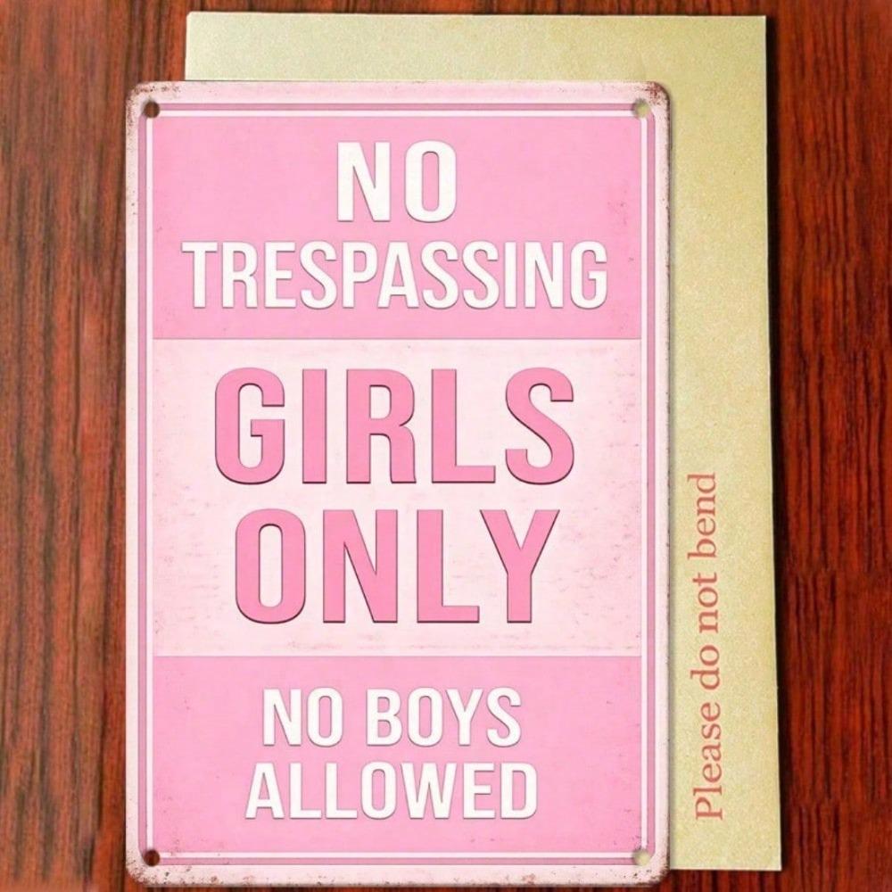 1 stuks Retro Alleen voor Meisjes Verboden Blikbord 12x8 Inch Vintage Metalen Plaat Grappige Wanddecoratie voor Woonkamer Keuken Huis