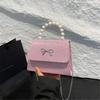 Pink Tote Bowknot Bags Women Single Shoulder Crossbody Bags Niche Fashion Cute Small Square Bag