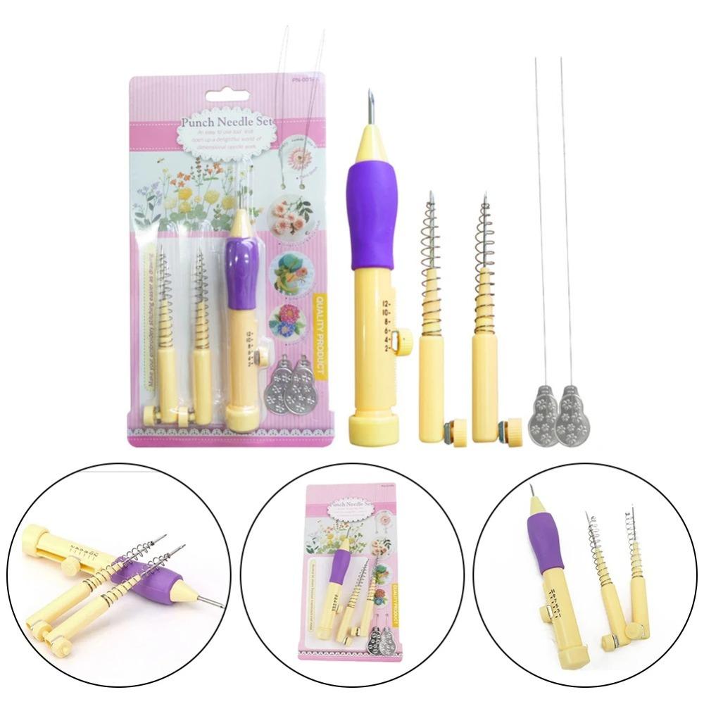 Adjustable Embroidery Punch Needle Kit DIY Craft Stitching Applique Embroidery Stamping Pen Poking Cross Stitch Tools