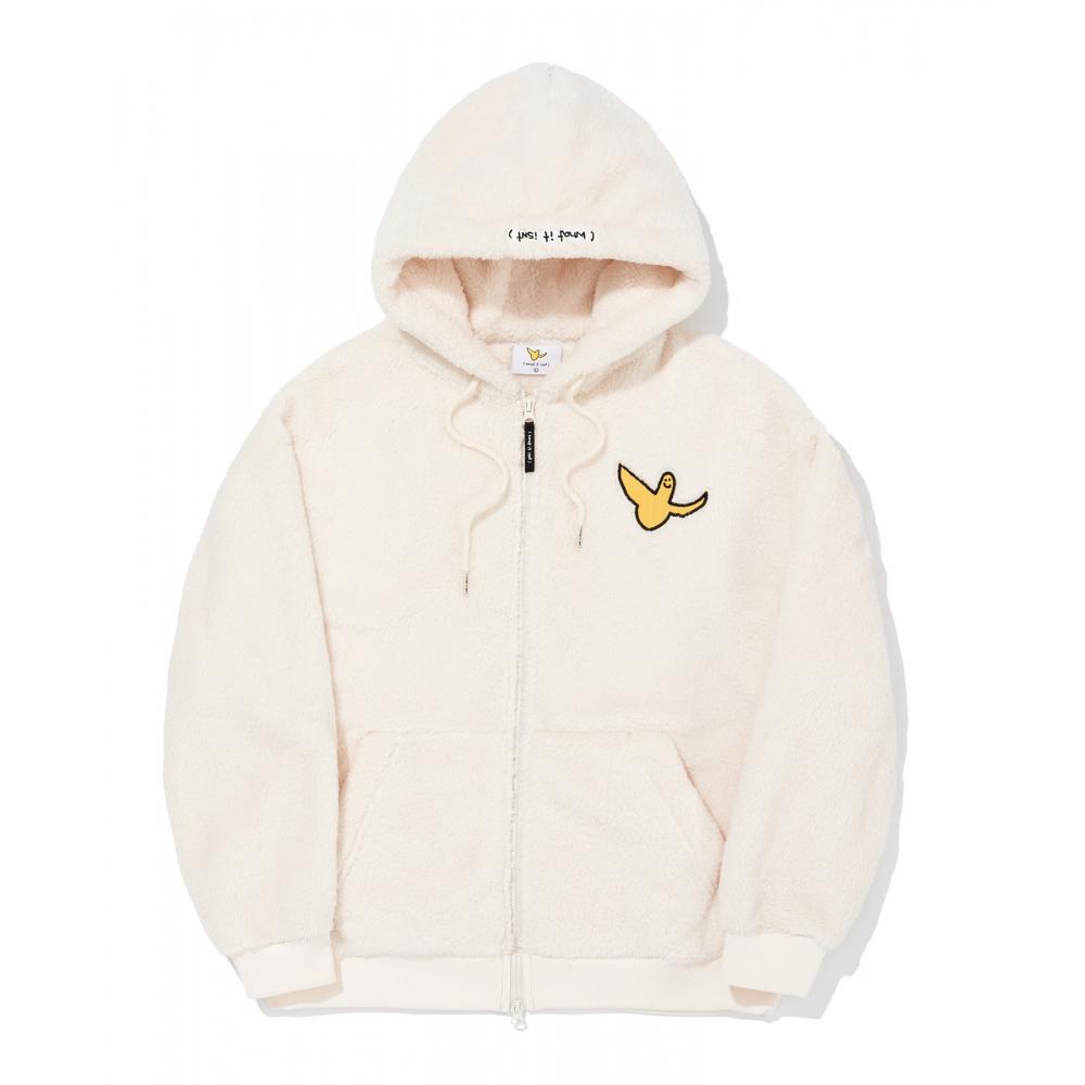 

WHATITISNT Angel Fluffy Hood Zipup Цвет слоновой кости