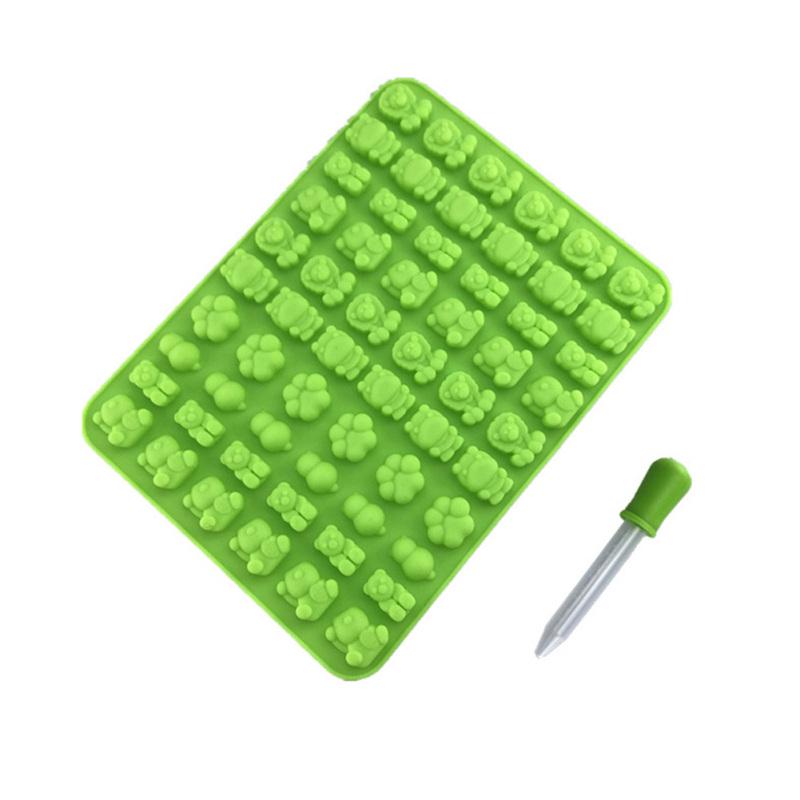 

Силіконова форма для помадки на 60 сіток Мультфільм тварин, помадка з льодом, набір з двох частин Green (1 mold + 1 dropper)