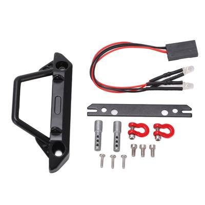 RC Flat Front Støtfanger Bilbeskyttelse med 2 LED-frontlykter for Axial SCX24 124 RC Bil Crawler