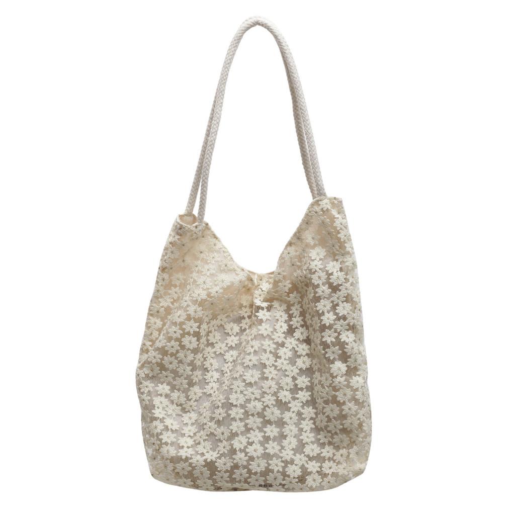Lace Tote Bag With Magnetic Closure For Casual Daily Use