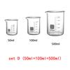 3pcs Glass Measuring Cup Set Clear Scale Cup Heat-resistant Beaker Kitchen Baking Measuring Cup Set Laboratory Container Jugs