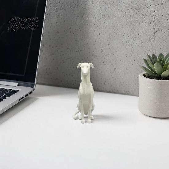 3D Printed Pet Model Huibiti Dog Figurine, Simulated Sitting Shape Model, Delicate Hair Small Decor Texture, One-Piece Molding, Mini Desktop Ornament