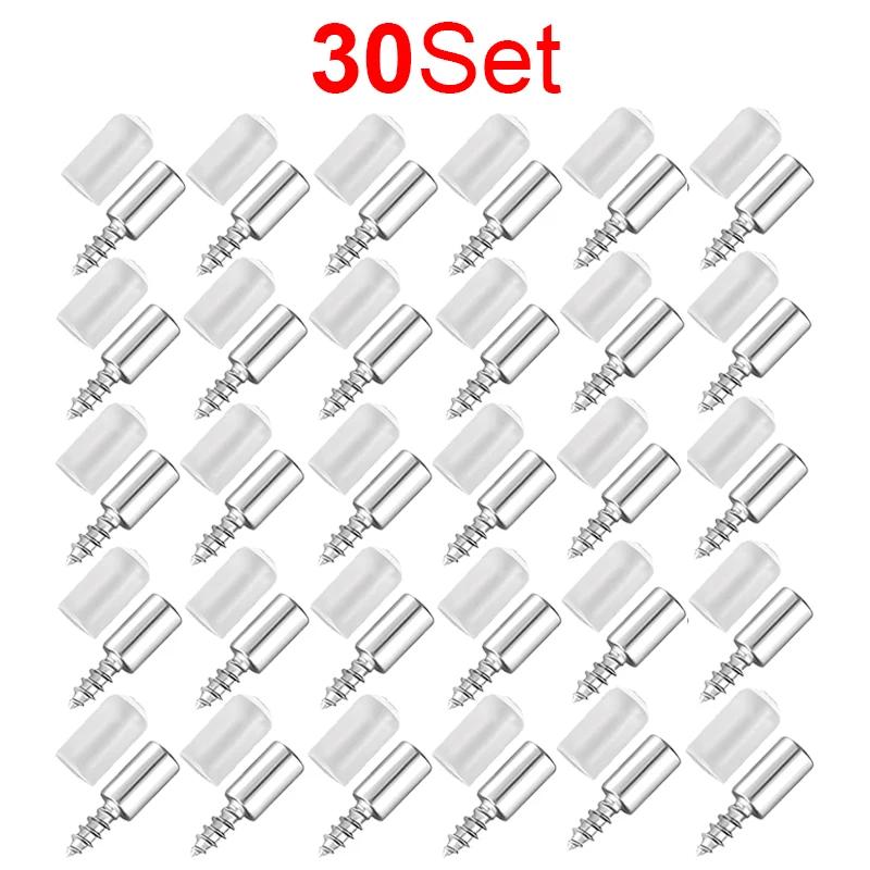 50/4Set Cross Self-tapping Screw with Rubber Sleeve Laminate Support Home Wardrobe Cabinet Glass Hard Nonslip Partition Nails